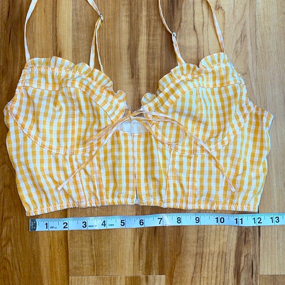 Out From Under yellow gingham corset top size M - Picture 9 of 10